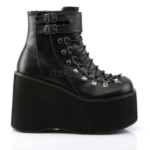 Gothic Platform Lace Up Cuff Ankle Boots
